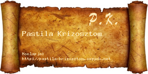 Pastila Krizosztom névjegykártya